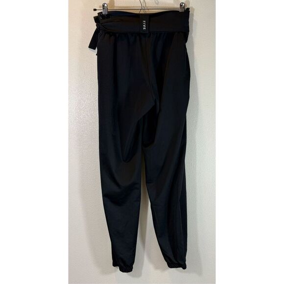 FIVE Dance Wear Nylon Attached Tie Waist Black Jogger Pants Women's Small - Picture 4 of 12